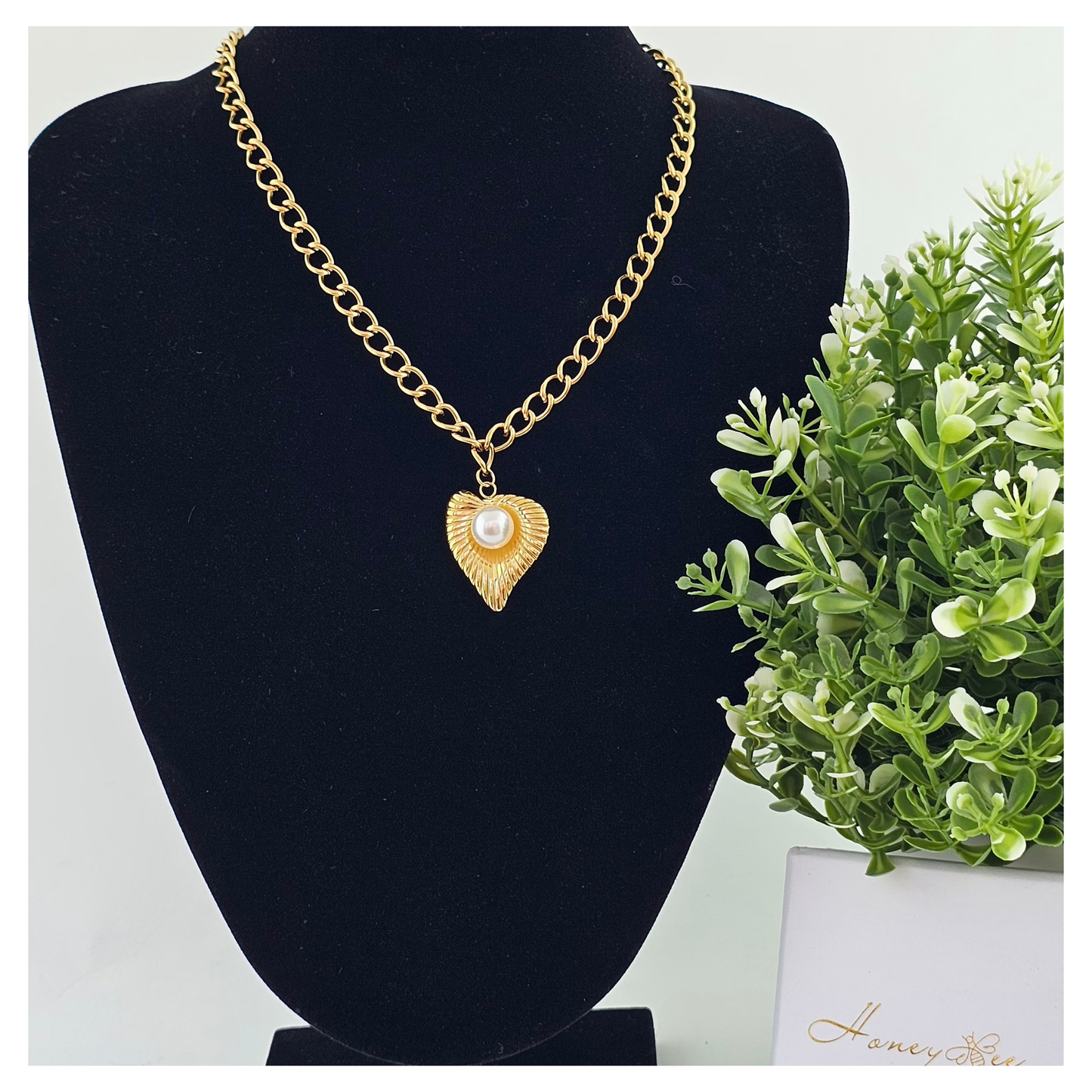 Cadena Caracola Marina Con Perla Incrustada