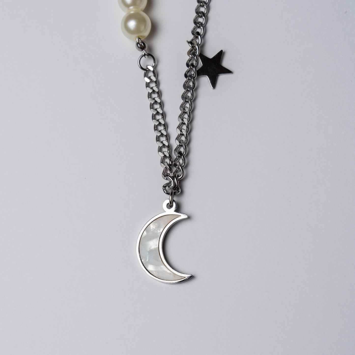 Collar Luna y Estrella con Perlas