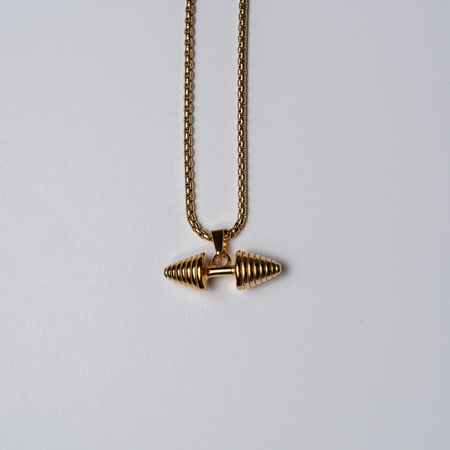 Collar con Dije de Mancuerna de Acero Inoxidable