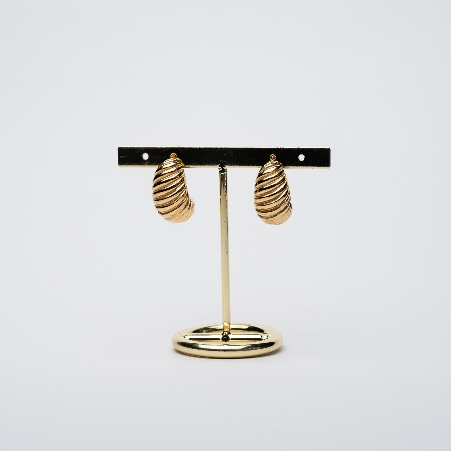 Pendientes de Espiral Chapados en Oro de 18k